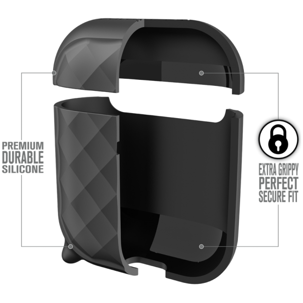 Чехол Catalyst Ring Clip Case для AirPods 1&2 в черном цвете с карабином