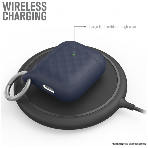 Чехол с карабином Catalyst Ring Clip Case для AirPods 1&2, цвет Темно-синий