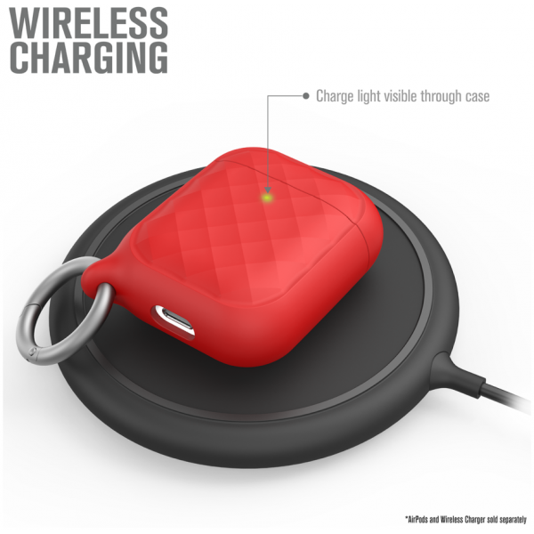 Чехол с карабином Catalyst Ring Clip Case для AirPods 1&2, цвет Красный