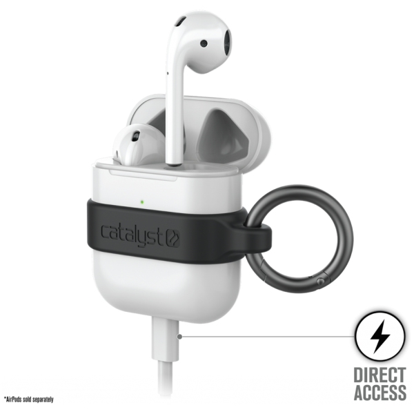 Чехол с карабином Catalyst Minimalist Case для AirPods 1&2, цвет Черный