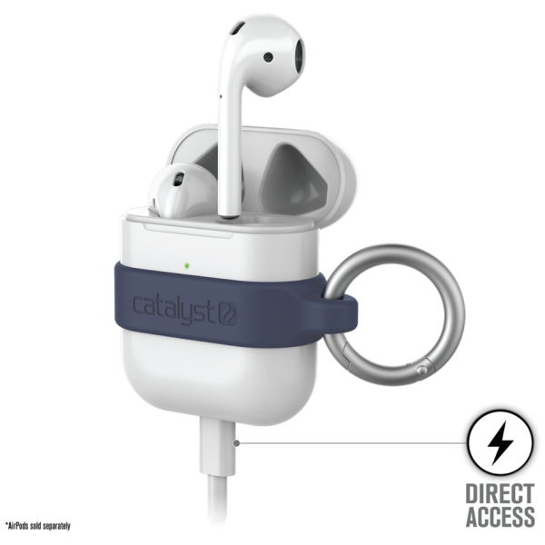 Чехол с карабином Catalyst Minimalist Case для AirPods 1&2, цвет Темно-синий