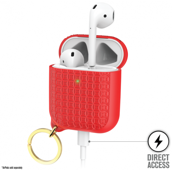 Чехол с карабином Catalyst Keyring Case для AirPods 1&2, цвет Красный