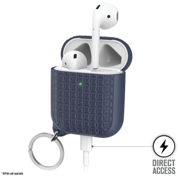 Чехол с карабином Catalyst Keyring Case для AirPods 1&2, цвет Темно-синий