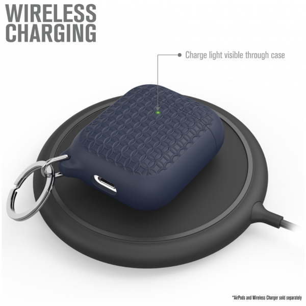 Чехол с карабином Catalyst Keyring Case для AirPods 1&2, цвет Темно-синий