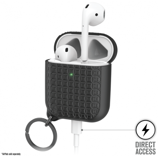 Чехол с карабином Catalyst Keyring Case для AirPods 1&2, цвет Черный