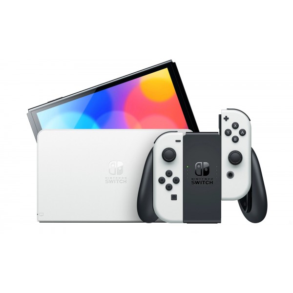 Игровая приставка Nintendo Switch OLED 64 ГБ, белый  + Игра Super Mario Odyssey