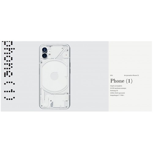 Смартфон Nothing Phone (1) 8/256 ГБ, Dual nano SIM, белый