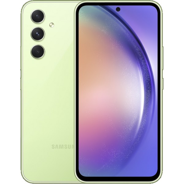 Смартфон Samsung Galaxy A54 5G 8/256 ГБ в ярком лаймовом цвете с поддержкой 2 nano SIM