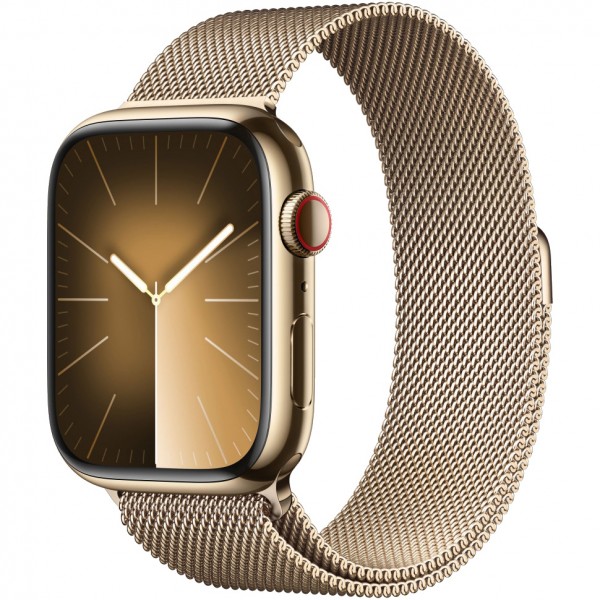 Apple Watch Series 9 45mm Gold Stainless Steel with Milanese Loop