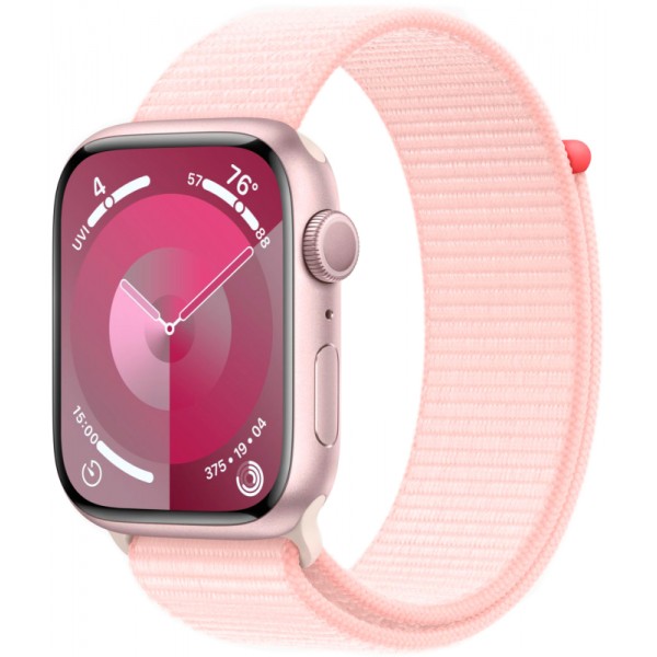 Apple Watch S9 GPS + Cellular 45mm Pink Aluminum Case with Light Pink Sport Loop