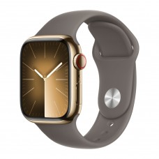 Apple Watch Series 9 45mm Gold Stainless Steel Case with Sport Band Clay S/M