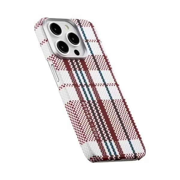 Чехол Pitaka MagEZ Case 5 для iPhone 15 Pro MAX (6.7), принт красно/белые линии (Red, white and blue lines) KI1502PRWB