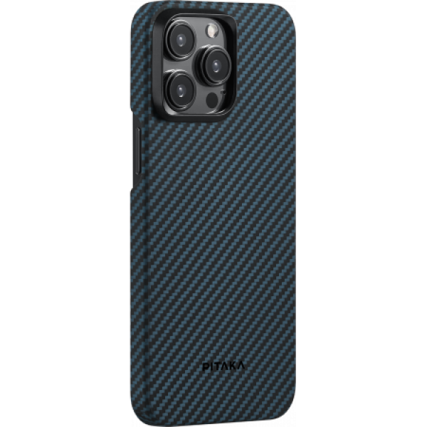 Чехол Pitaka MagEZ Case 4 для iPhone 15 Pro Max (6.7), черно-синий, кевлар (арамид)