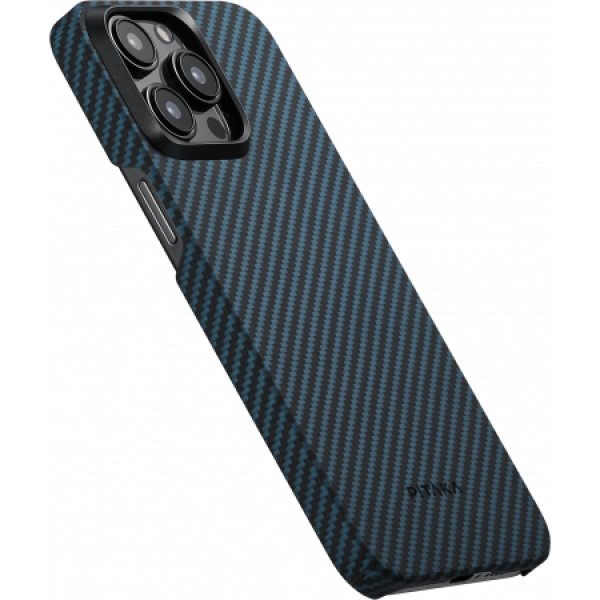 Чехол Pitaka MagEZ Case 4 для iPhone 15 Pro Max (6.7), черно-синий, кевлар (арамид)