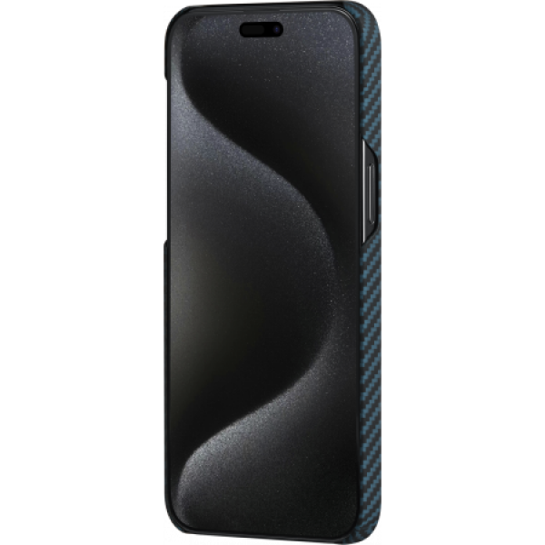 Чехол Pitaka MagEZ Case 4 для iPhone 15 Pro Max (6.7), черно-синий, кевлар (арамид)
