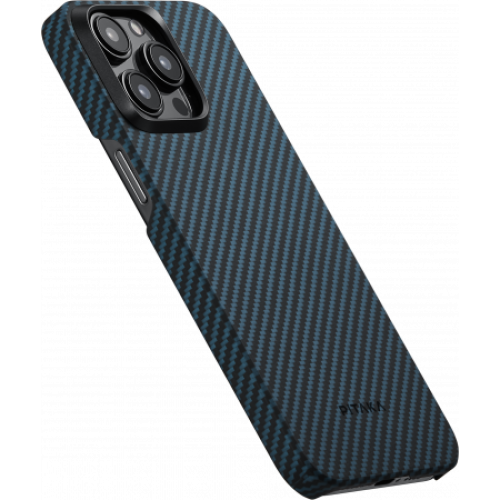 Чехол Pitaka MagEZ Case 4 для iPhone 15 Pro (6.1), черно-синий, кевлар (арамид)