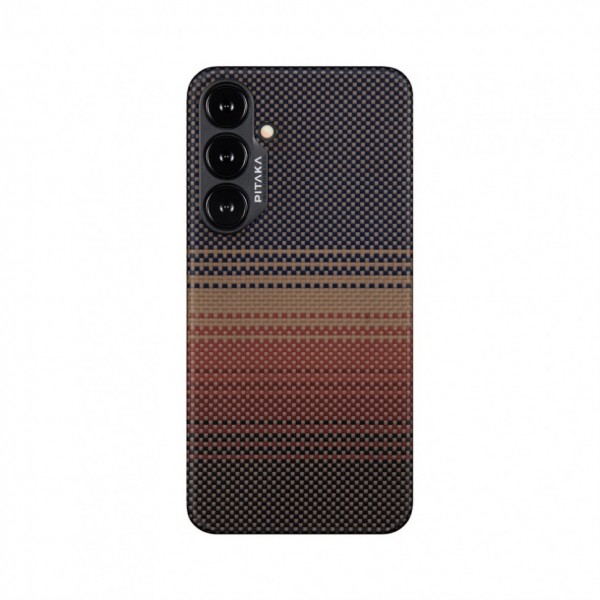 Чехол PITAKA Fusion Weaving MagEZ Case 4 для Samsung S24 Plus, принт закат (Sunset) )(FS2401S)