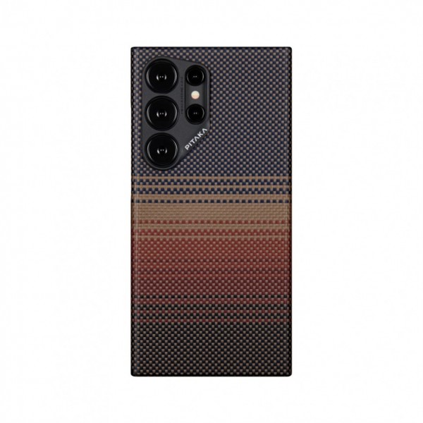 Чехол PITAKA Fusion Weaving MagEZ Case 4 для Samsung S24 U, принт закат (Sunset) (FS2401U)