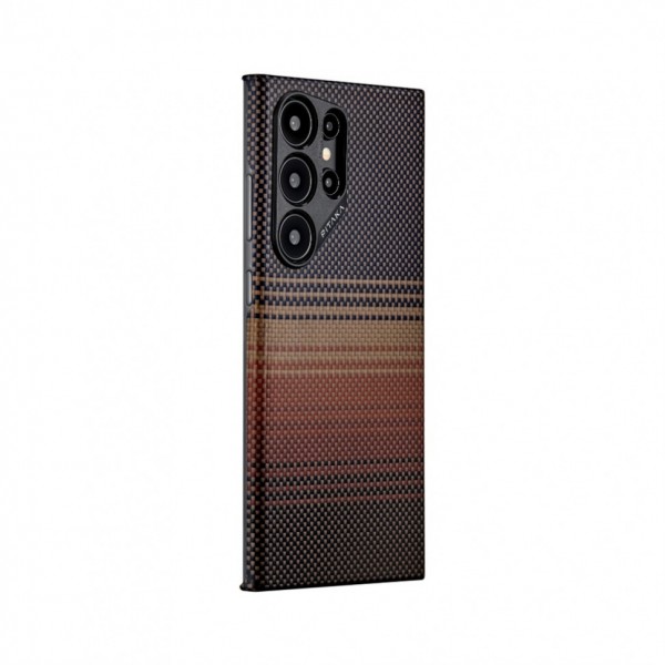 Чехол PITAKA Fusion Weaving MagEZ Case 4 для Samsung S24 U, принт закат (Sunset) (FS2401U)