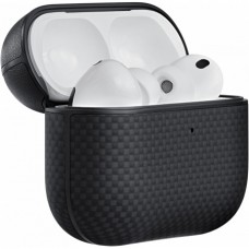 Чехол Pitaka из арамидного волокна и кожи для AirPods Pro 3, черный (APM2501)