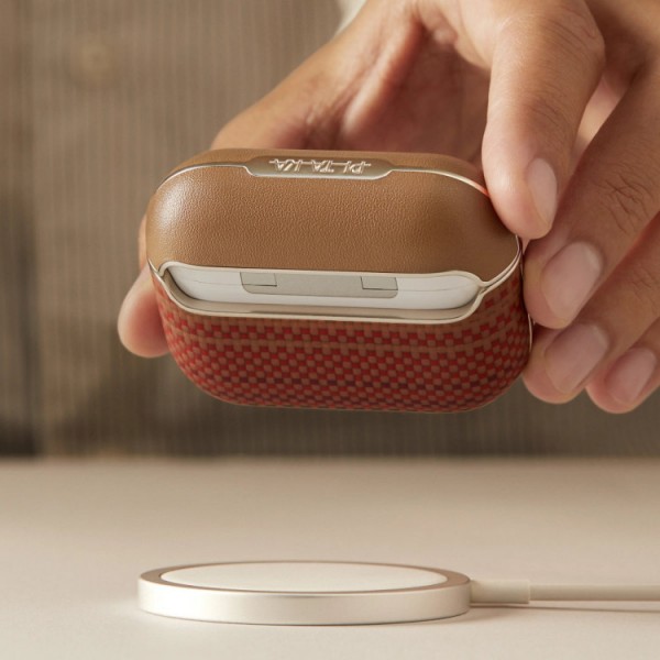 Чехол Pitaka из арамидного волокна и кожи для AirPods 4, Sunset (APM2405)