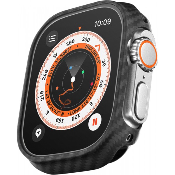Чехол Pitaka Air Case для Apple Watch 49мм Ultra/Ultra 2, чёрно/серый (полоска) (KW3001A)