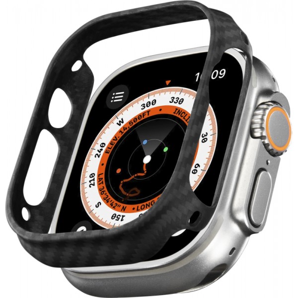 Чехол Pitaka Air Case для Apple Watch 49мм Ultra/Ultra 2, чёрно/серый (полоска) (KW3001A)