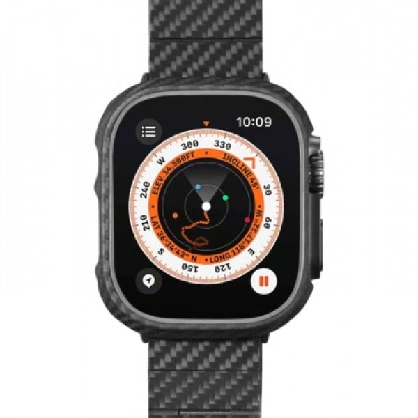 Чехол Pitaka Air Case для Apple Watch 49мм Ultra/Ultra 2, чёрно/серый (полоска) (KW3001A)