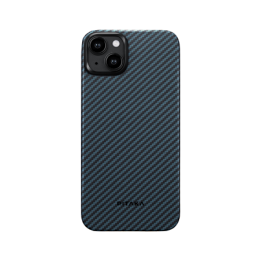 Чехол Pitaka MagEZ Case 4 для iPhone 15 (6.1), черно-синий, кевлар (арамид)