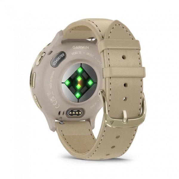 Умные часы Garmin Venu 3S Soft Gold French Gray Leather 010-02785-55