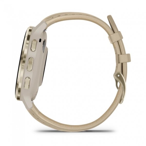 Умные часы Garmin Venu 3S Soft Gold French Gray Leather 010-02785-55