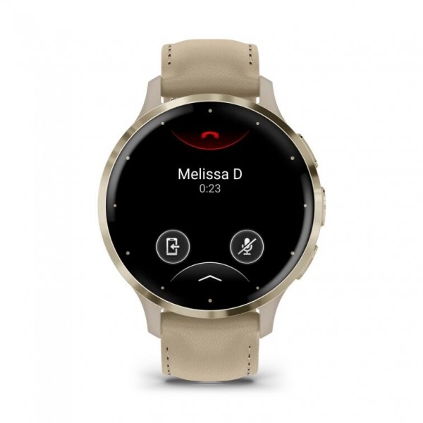 Умные часы Garmin Venu 3S Soft Gold French Gray Leather 010-02785-55