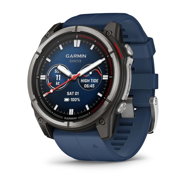 Умные часы Garmin Quatix 8 47mm Amoled Sapphire Titanium Grey with Blue Band 010-02904-51