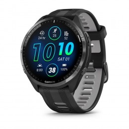 Умные часы Garmin Forerunner 965 Carbon Grey DLC Titanium Bezel with Black Case and Black/Powder Grey Silicone Band