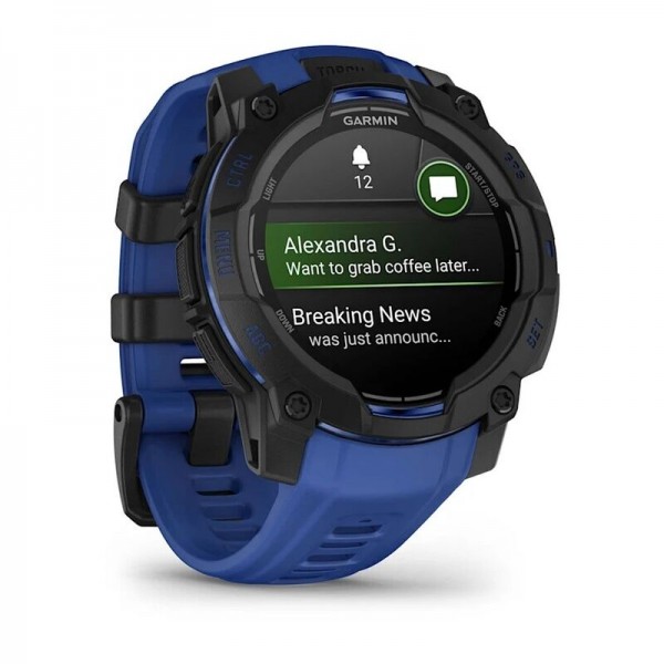Умные часы Garmin Instinct 3 45 mm AMOLED Black Blue 010-02936-03