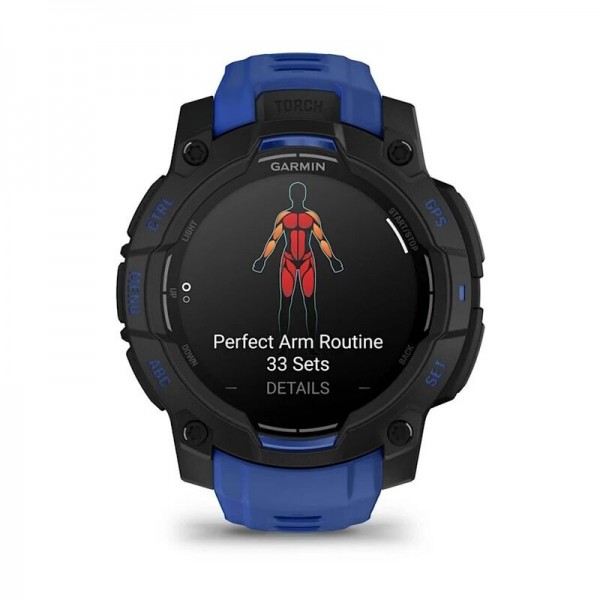 Умные часы Garmin Instinct 3 45 mm AMOLED Black Blue 010-02936-03