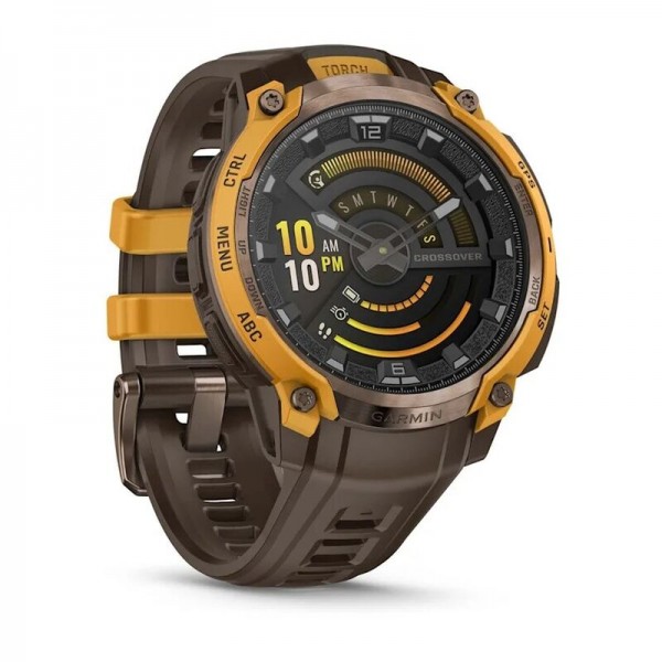 Умные часы Garmin Instinct Crossover Amoled Bronze Sunburst Cocoa 010-03398-01