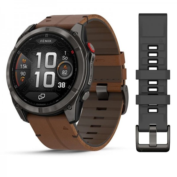 Умные часы Garmin Fenix 8 Pro 51mm Microled Sapphire Lens Carbon Grey DLC Tinanium With Black/Pebble Gray Silicone 010-03199-40