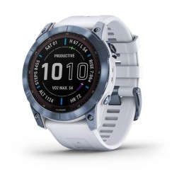 Умные часы Garmin FENIX 7X Blue Titanium With Whitestone Band