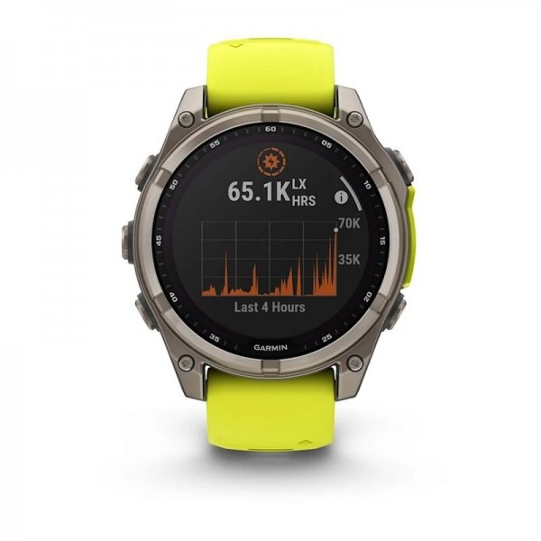 Умные часы Garmin Fenix 8 47 мм Solar Sapphire Carbon Gray DLC Titanium with Amp Yellow/Graphite Silicone Band 010-02906-21