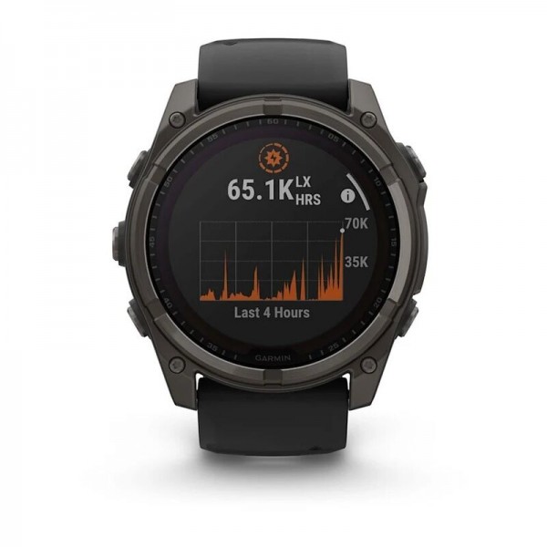 Умные часы Garmin Fenix 8 51mm Solar Sapphire Carbon Gray DLC Titanium with Black/Pebble Gray Silicone 010-02907-11