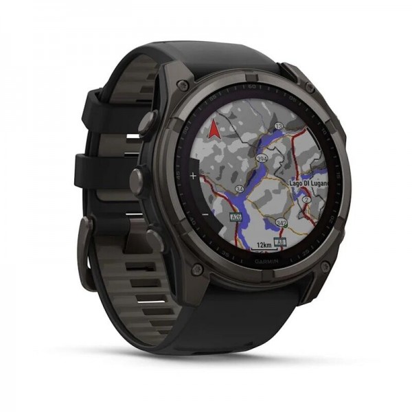 Умные часы Garmin Fenix 8 51mm Solar Sapphire Carbon Gray DLC Titanium with Black/Pebble Gray Silicone 010-02907-11