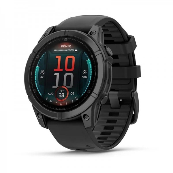 Умные часы Garmin Fenix E 47 мм Amoled Slate Gray Steel with Black Silicone Band 010-03025-01