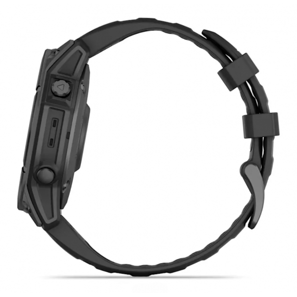Умные часы Garmin Fenix E 47 мм Amoled Slate Gray Steel with Black Silicone Band 010-03025-01