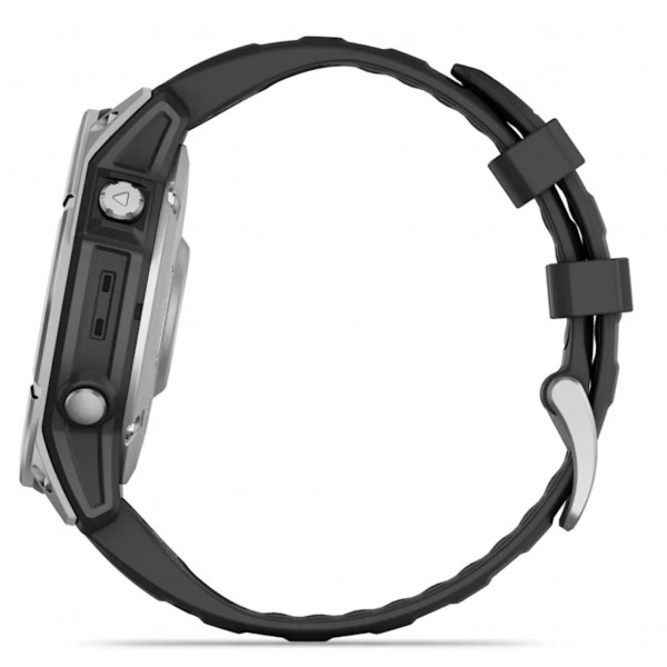 Умные часы Garmin Fenix E 47 мм Amoled Stainless Steel with a Black Silicone Band 010-03025-00