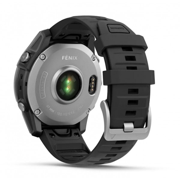 Умные часы Garmin Fenix E 47 мм Amoled Stainless Steel with a Black Silicone Band 010-03025-00