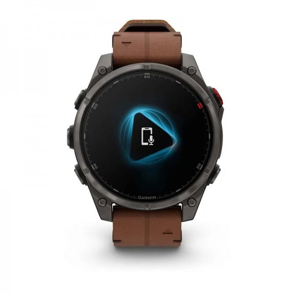 Умные часы Garmin Fenix 8 Pro 47mm Amoled Sapphire Titanium Carbon Grey Chestnut Leather 010-03198-40