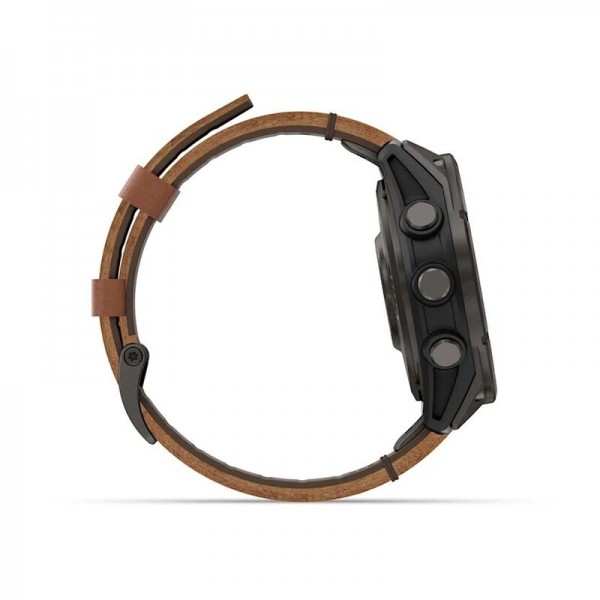 Умные часы Garmin Fenix 8 Pro 47mm Amoled Sapphire Titanium Carbon Grey Chestnut Leather 010-03198-40