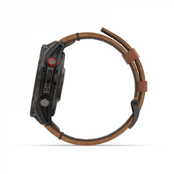Умные часы Garmin Fenix 8 Pro 47mm Amoled Sapphire Titanium Carbon Grey Chestnut Leather 010-03198-40