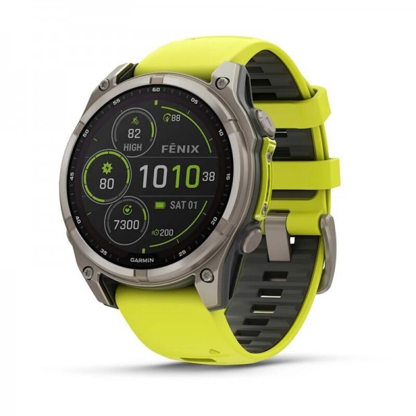 Умные часы Garmin Fenix 8 47 мм Solar Sapphire Titanium Yellow 010-02906-21